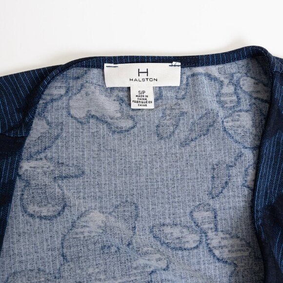 ✨ H Halston Midi Dress Wrap Summer Navy Blue Lightweight Small - Picture 4 of 9